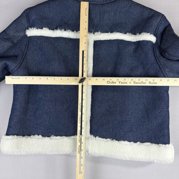 Urban Outfitters UO Roselyn Faux Shearling Jacket Women's XXL Blue White New - Picture 9 of 16
